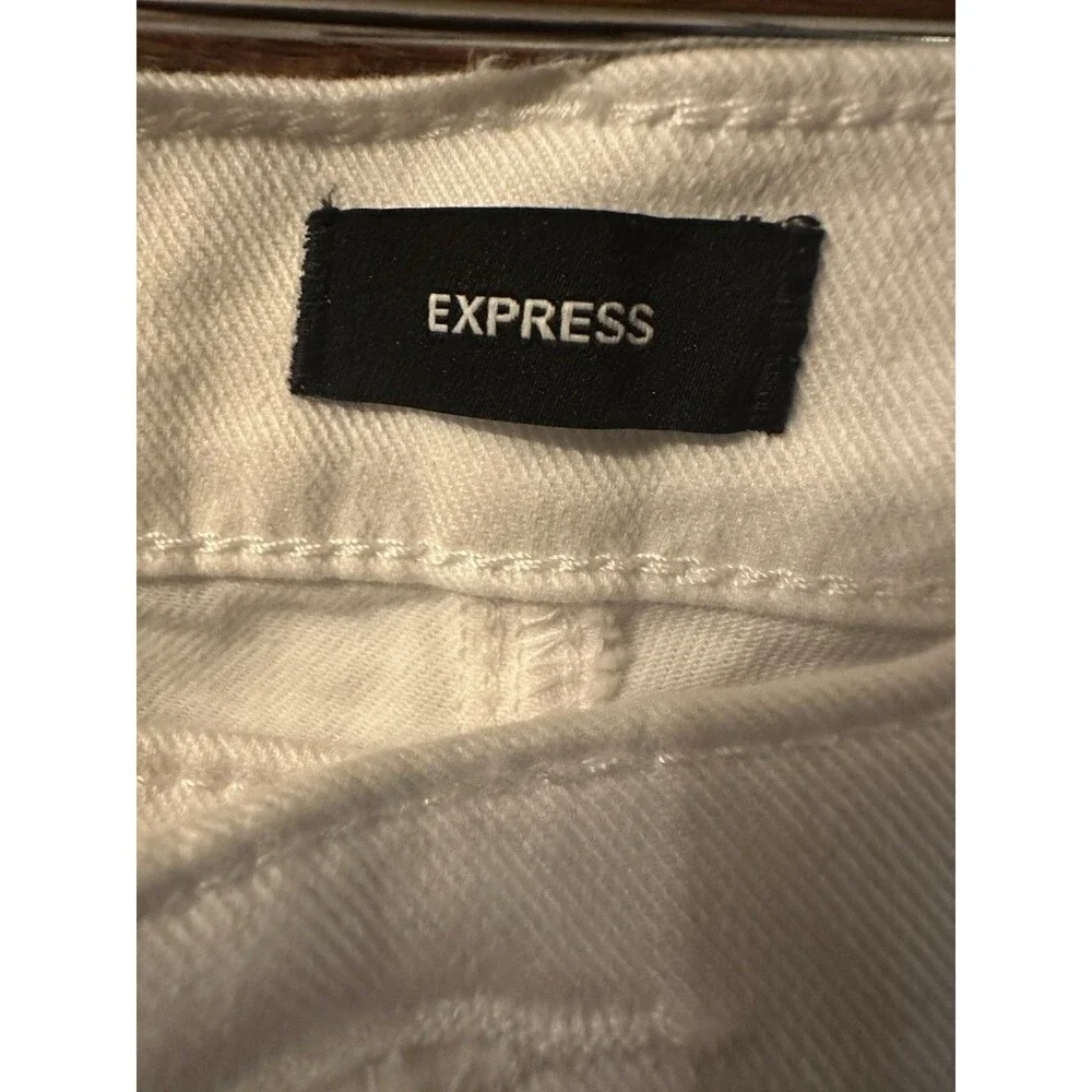 Express Men’s Skinny Fit White Denim Jeans Stretch 5-Pocket Solid